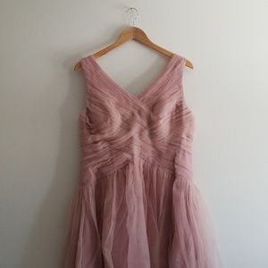 Azazie dusty rose tulle bridesmaids dress